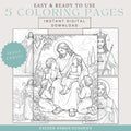 Jesus Catholic coloring pages bundle printable preview