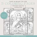 Catholic Saints coloring pages bundle printable preview