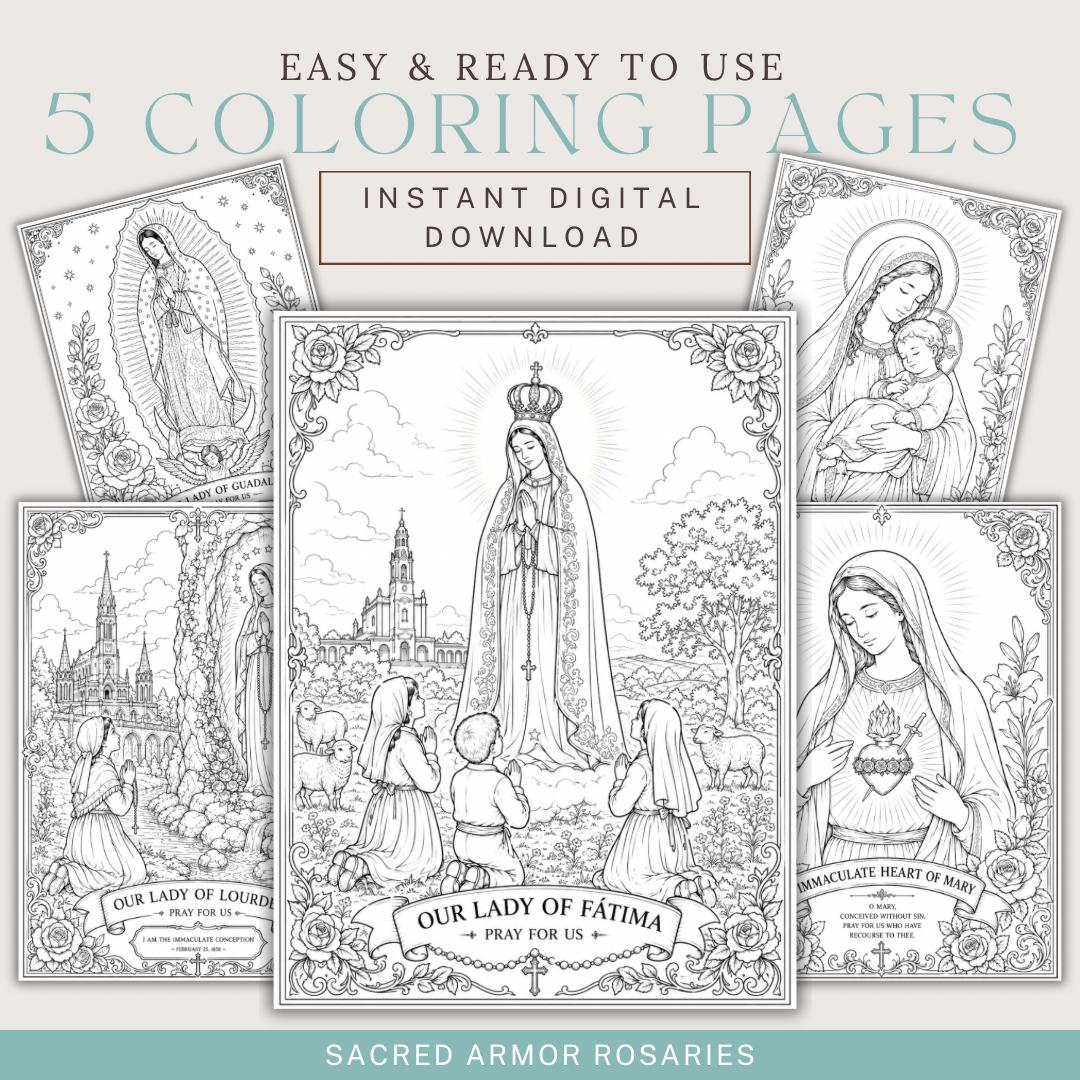 Marian coloring page printable detail