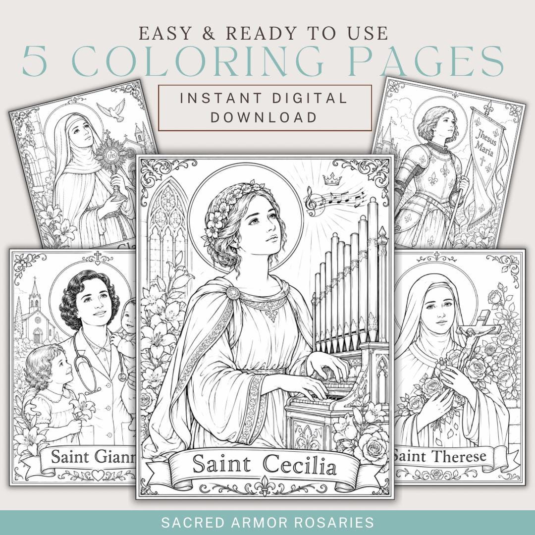 Catholic Saints coloring page printable detail