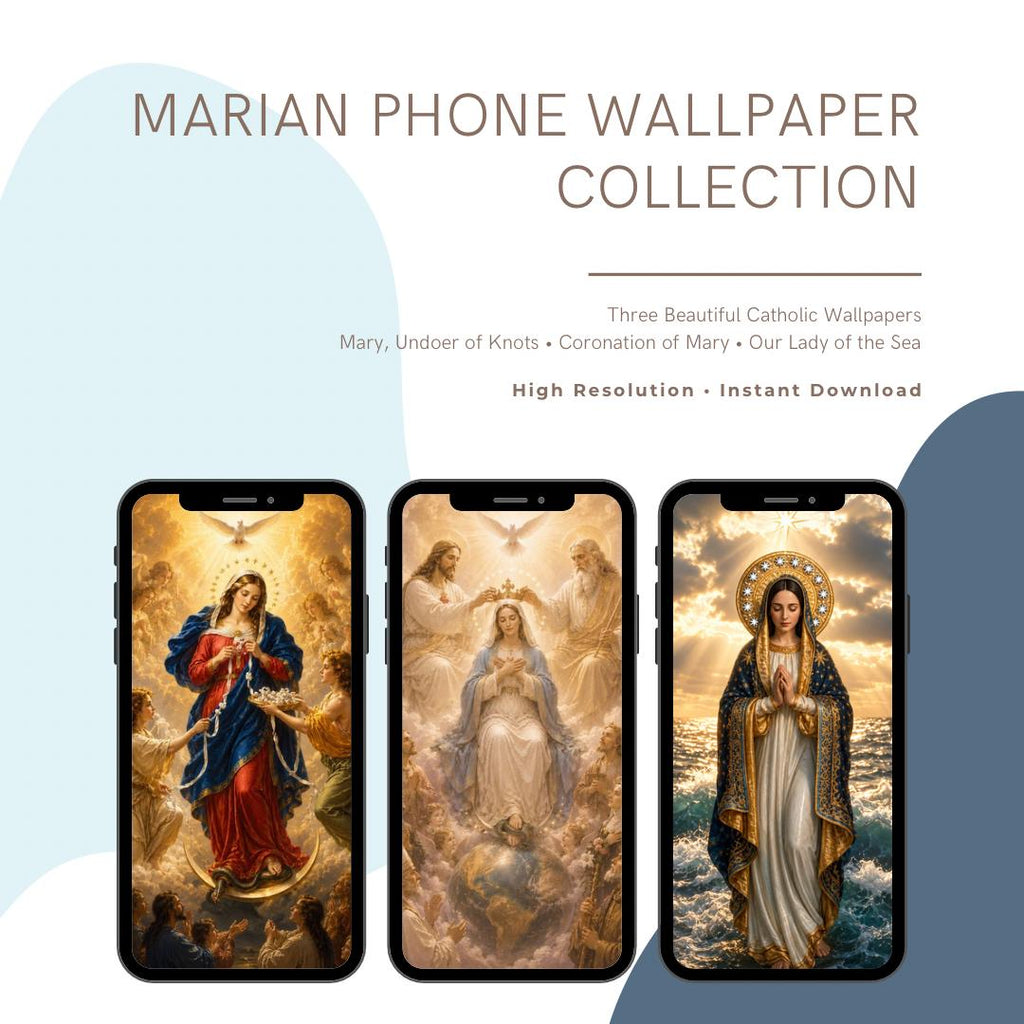Virgin Mary Catholic phone wallpaper digital preview