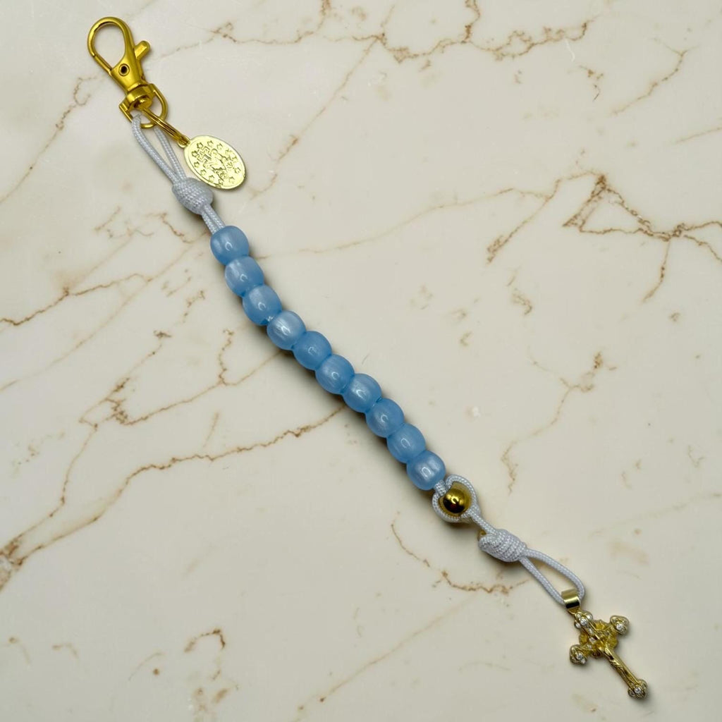 Blue Cat Eye Decade Rosary additional view