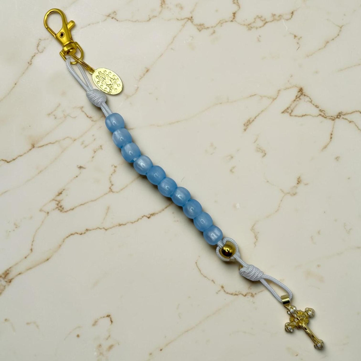Blue Cat Eye Decade Rosary additional view