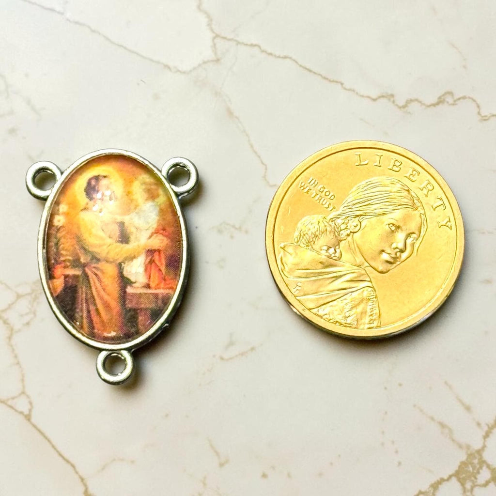 St. Joseph and Child Jesus rosary centerpiece alternate view