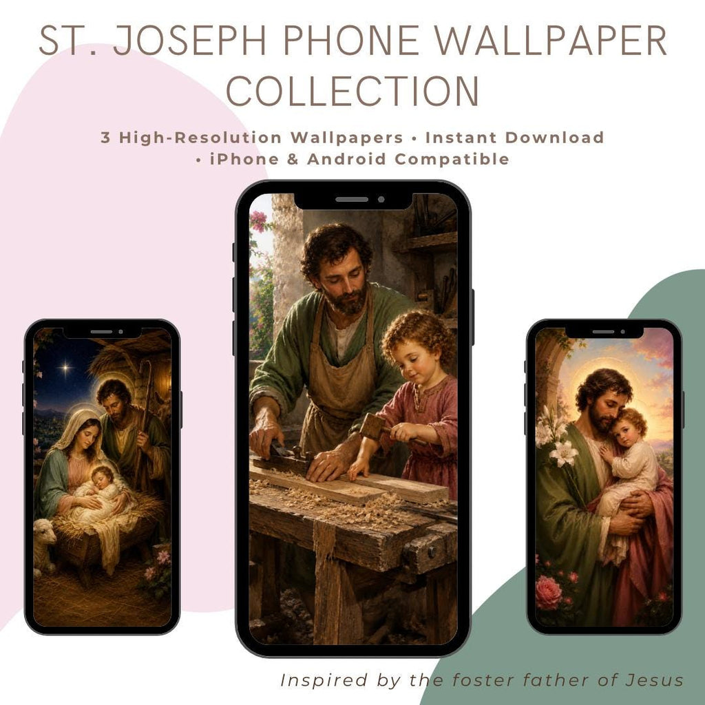 St. Joseph Catholic iPhone wallpaper digital preview