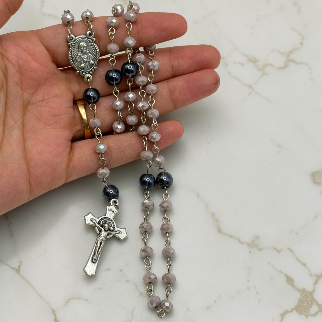 Purple Crystal Immaculate Heart Rosary additional view