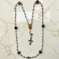 Purple Crystal Our Lady of Guadalupe magnetic rosary bracelet