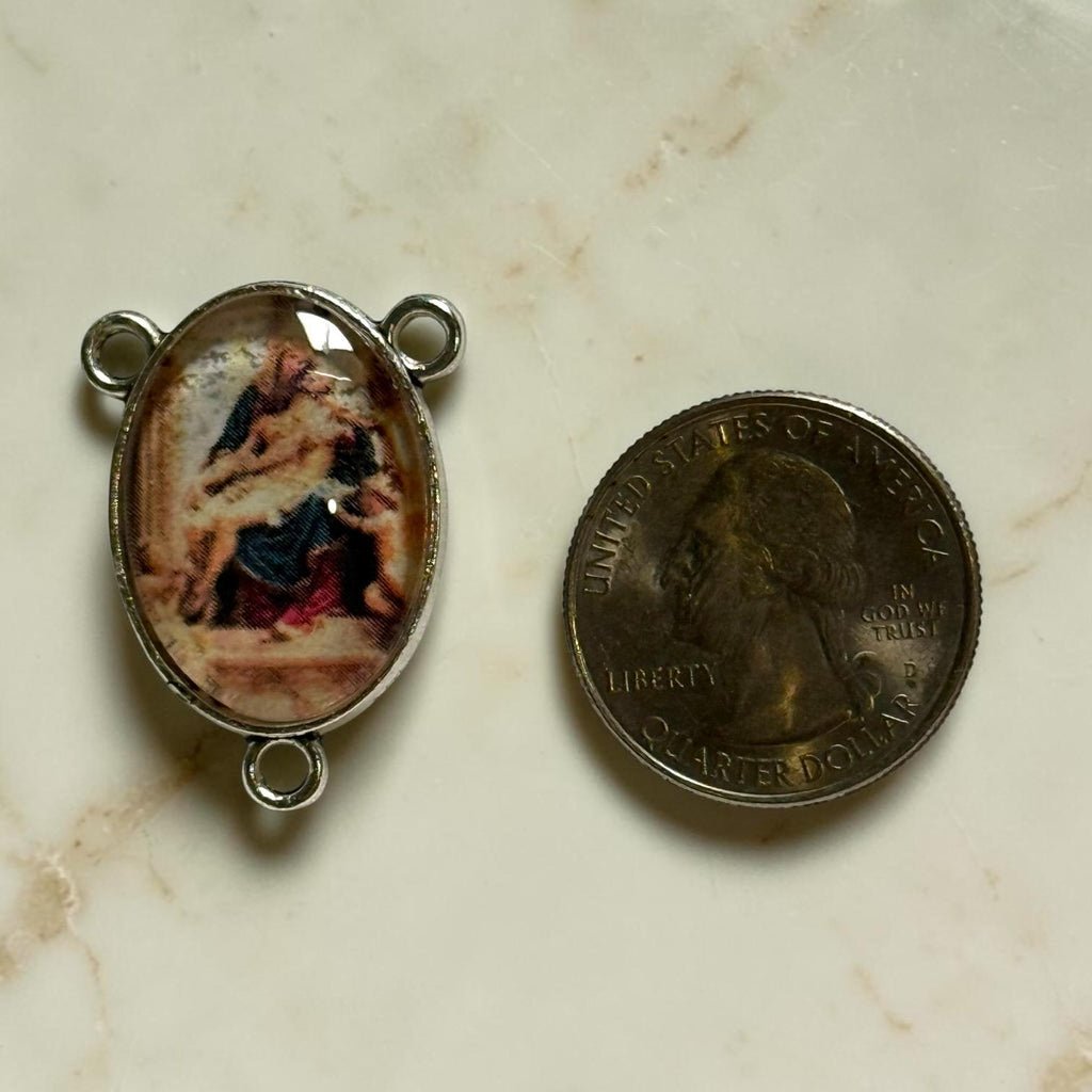 Pieta rosary centerpiece alternate view