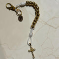 Gold Miraculous Medal decade rosary keychain