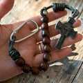 Wood Tactical Paracord Decade Rosary with carabiner