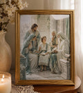 Holy Family framed Catholic art in gold frame