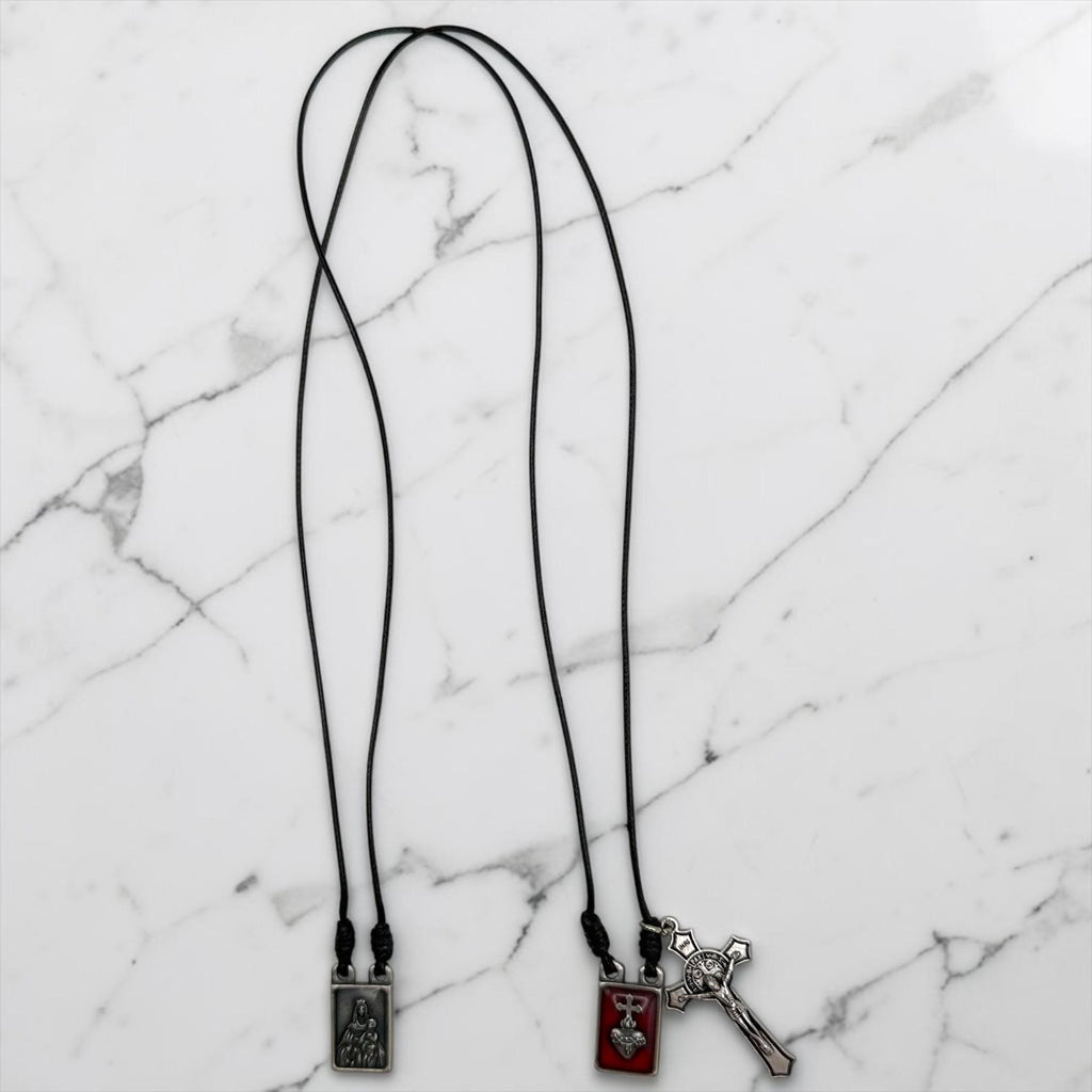 Mount Carmel Scapular Necklace worn devotional piece