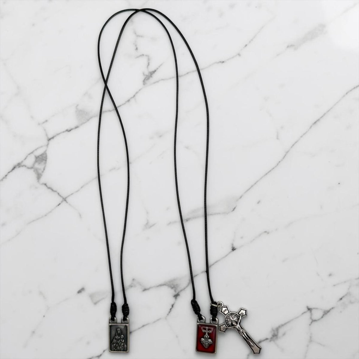 Mount Carmel Scapular Necklace worn devotional piece