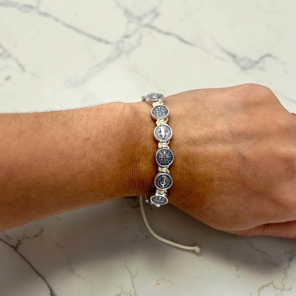 St. Benedict Medal bracelet detail view
