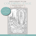 Our Lady of Lourdes Catholic coloring page printable preview