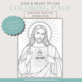 Sacred Heart of Jesus Catholic coloring page printable preview
