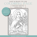 St. Therese of Lisieux Catholic coloring page printable preview