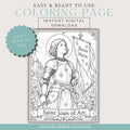 Saint Joan of Arc Catholic coloring page printable preview
