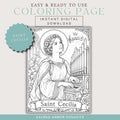 Saint Cecilia Catholic coloring page printable preview