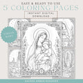 Virgin Mary Catholic coloring pages bundle printable preview