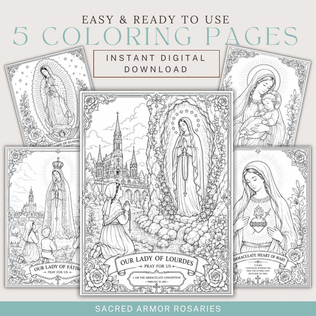 Marian coloring pages bundle printable preview