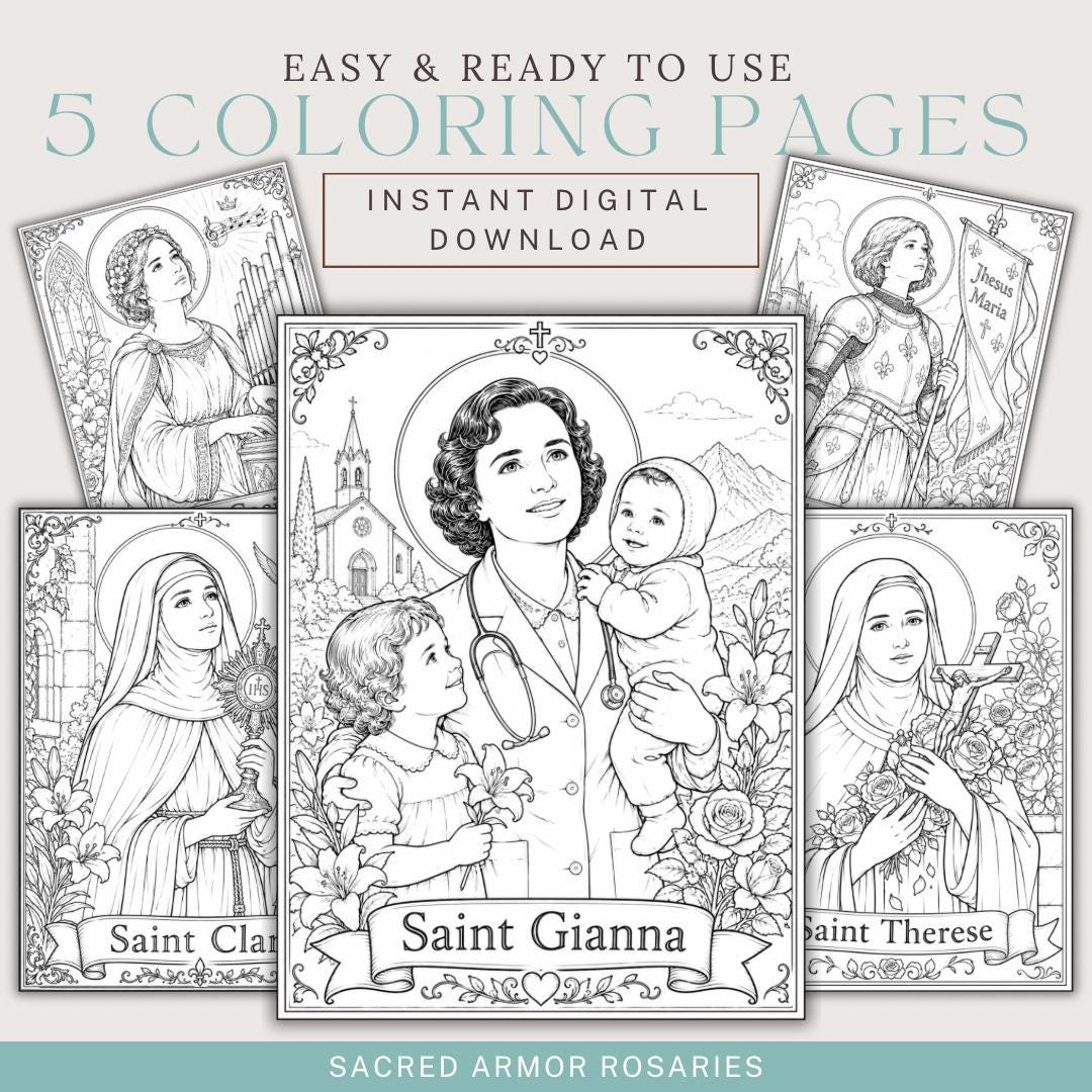 Catholic Saints coloring page printable detail