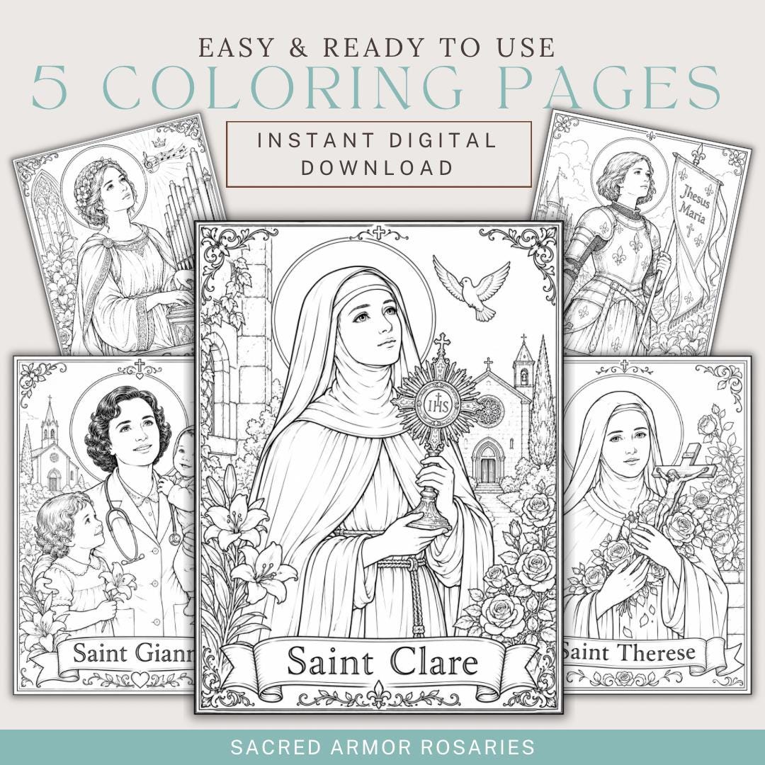 Catholic Saints coloring page printable detail