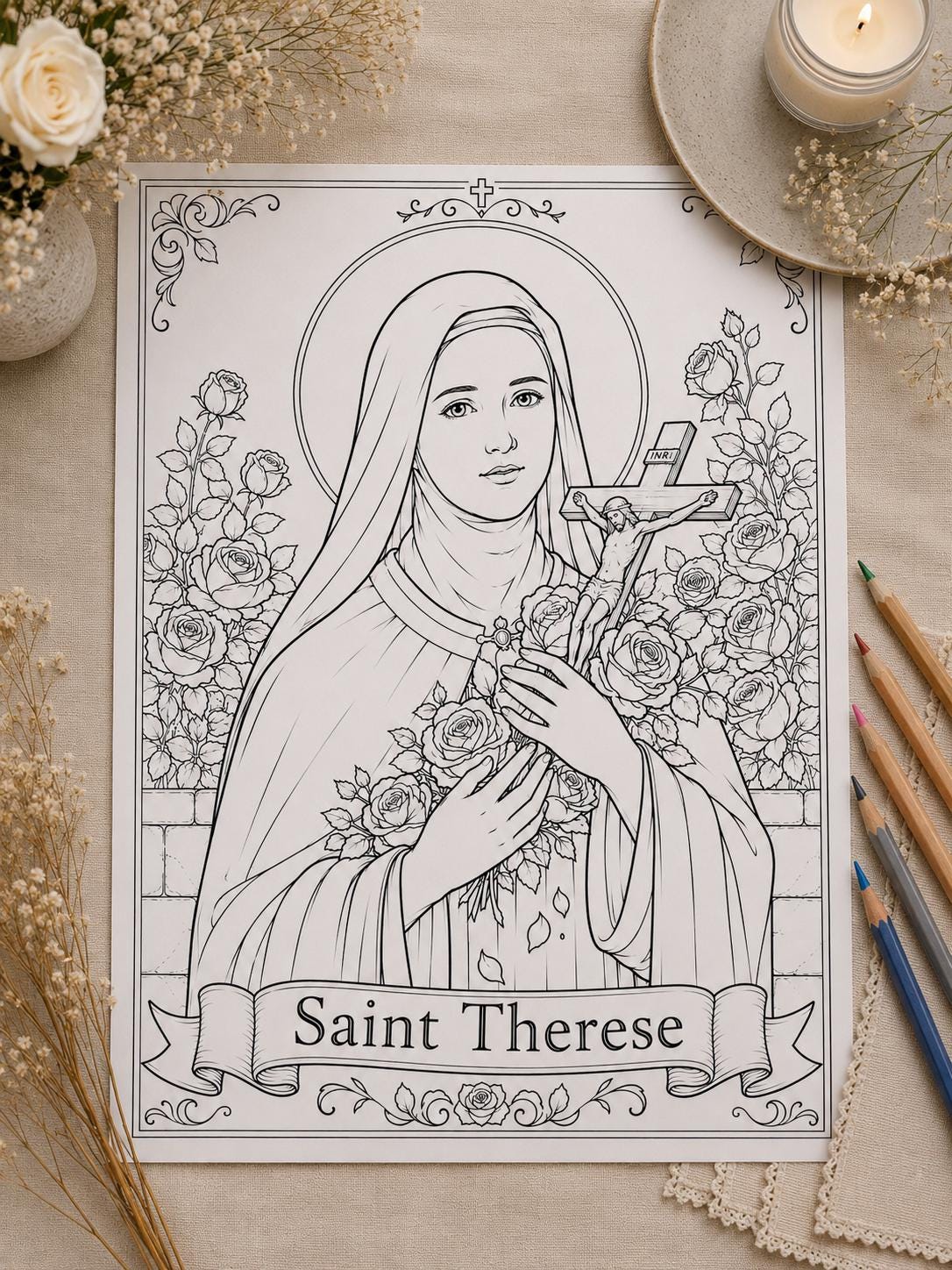 Catholic Saints coloring page printable detail
