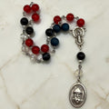 Red Glass and Blue Stone St. Charbel Chaplet