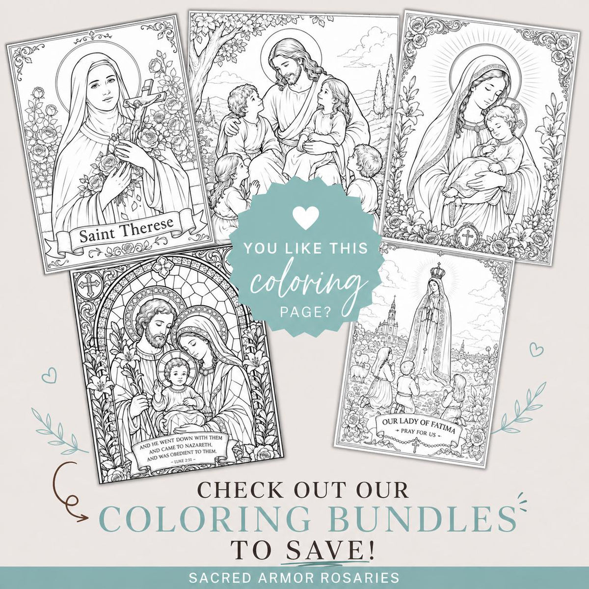 Our Lady of Fatima coloring page additional preview