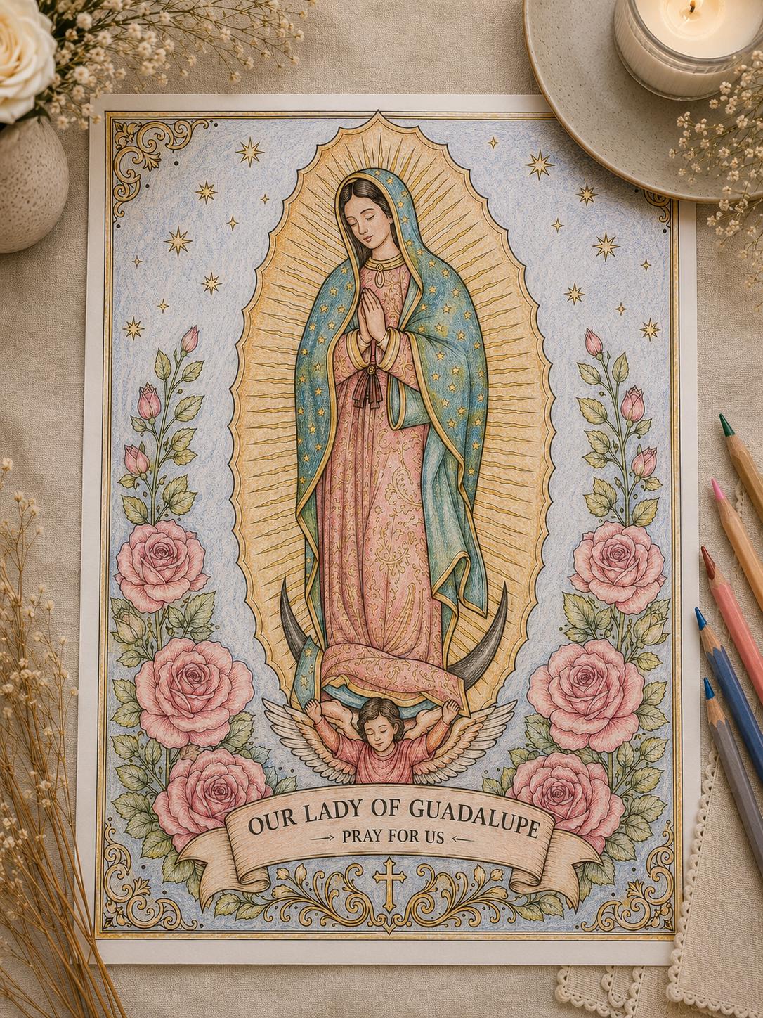 Our Lady of Guadalupe coloring page printable preview