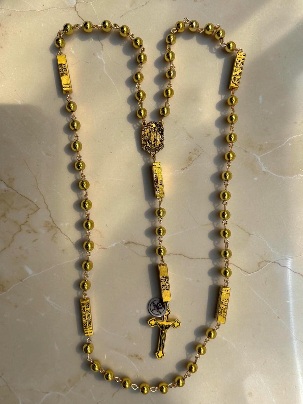 Gold Guided Joyful Mystery Rosary alternate view