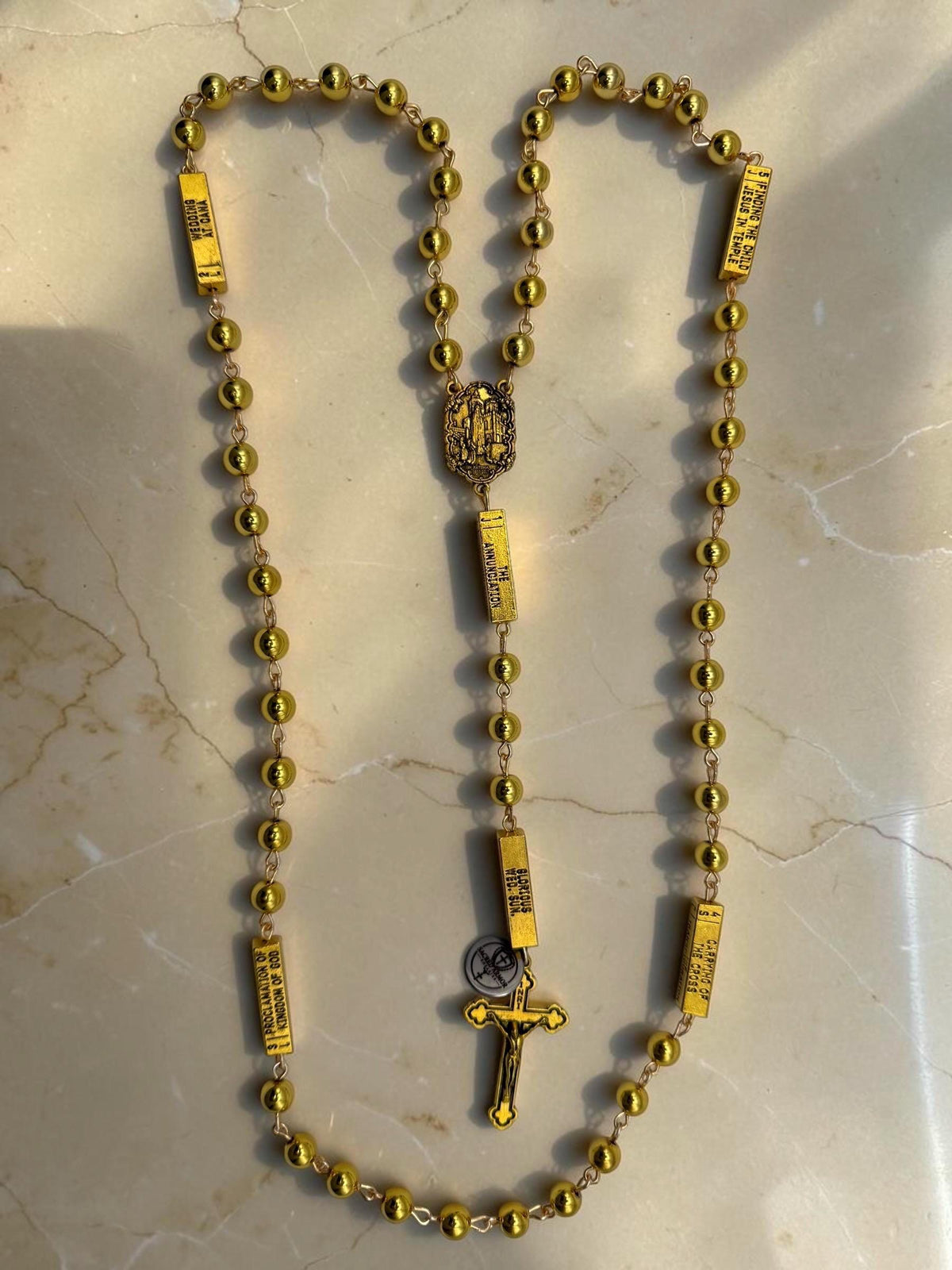 Gold Guided Joyful Mystery Rosary alternate view
