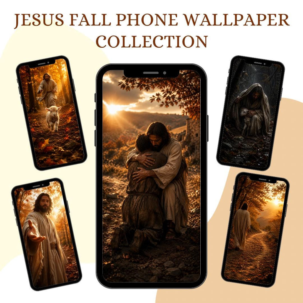 Catholic autumn Jesus wallpaper digital preview
