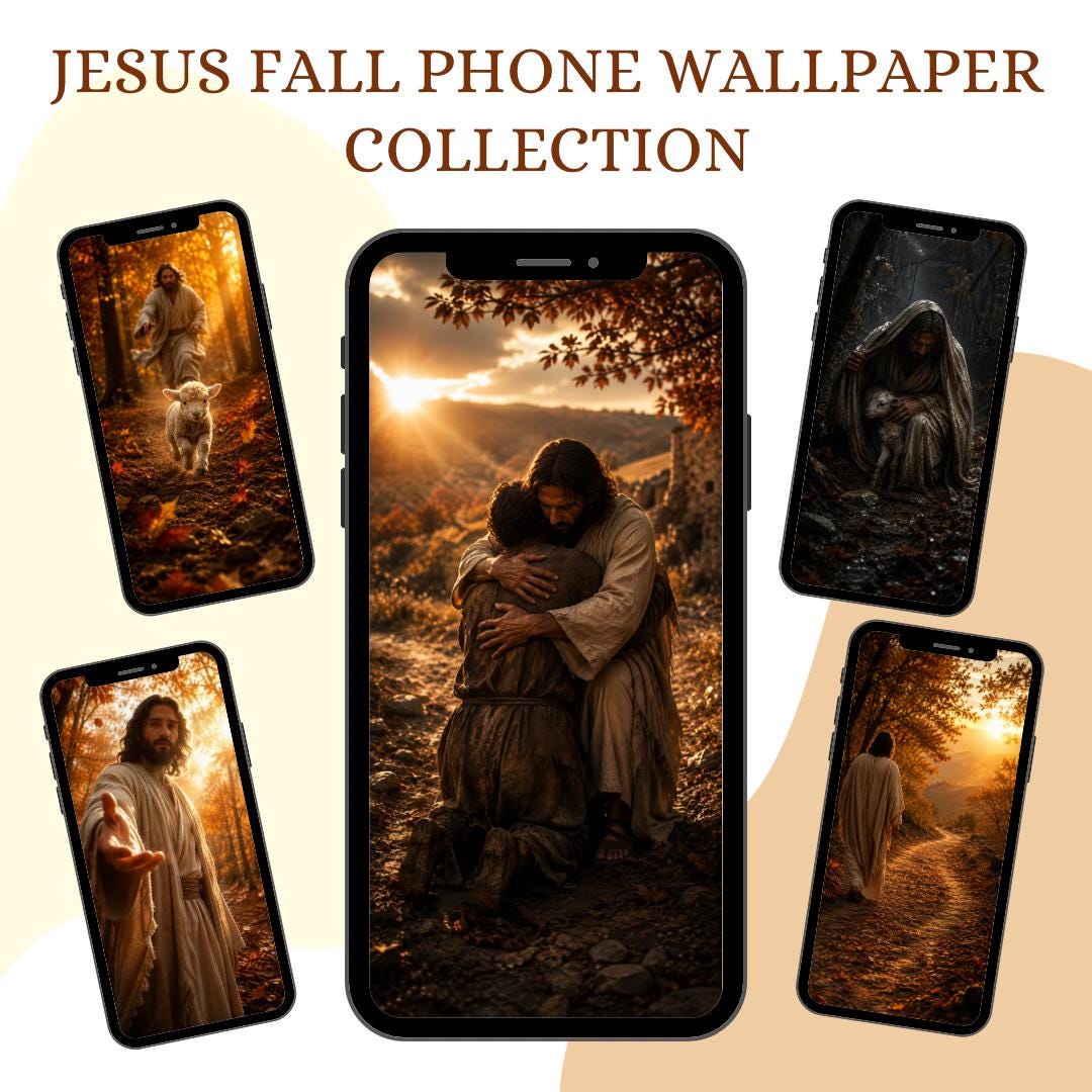 Catholic autumn Jesus wallpaper digital preview