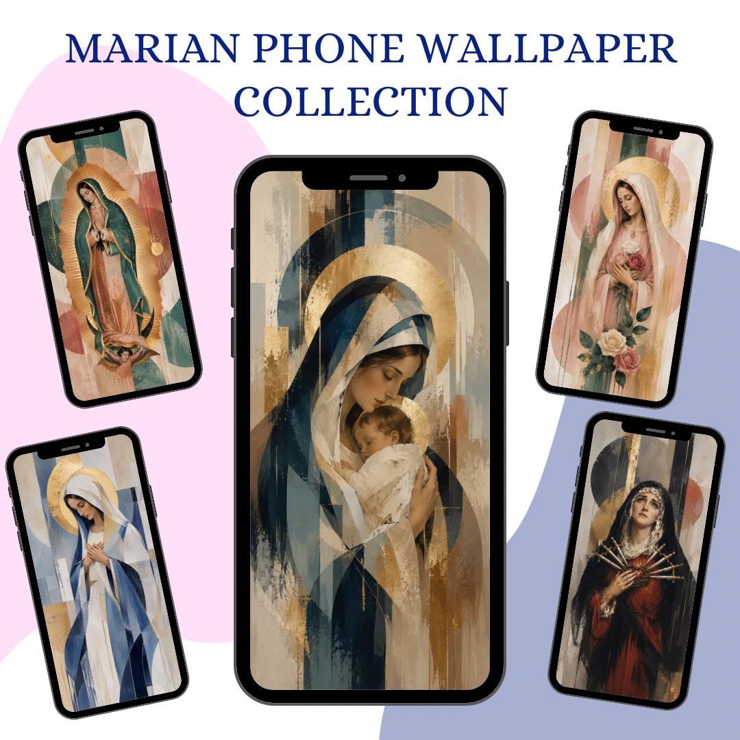 Marian phone wallpaper bundle with Our Lady of Guadalupe preview