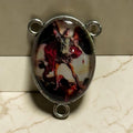St. Michael the Archangel glass cabochon rosary centerpiece