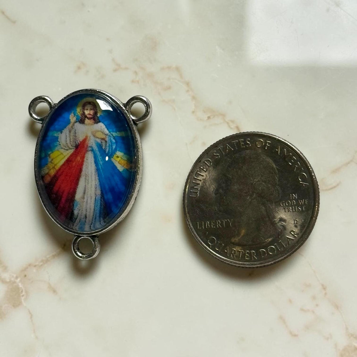 Divine Mercy rosary centerpiece alternate view