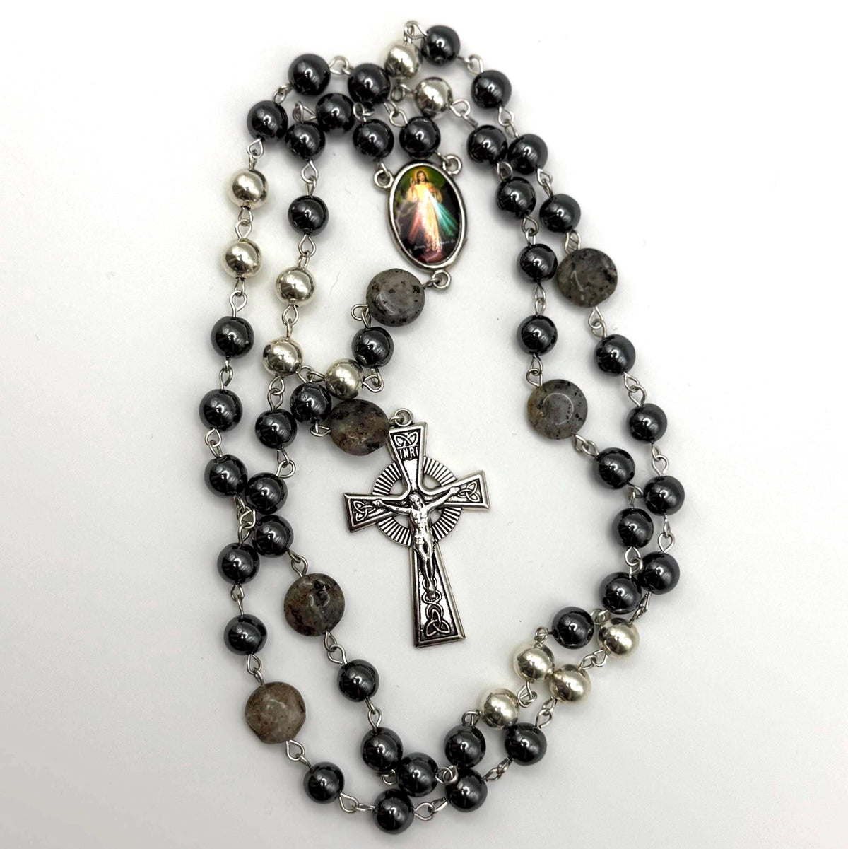 Black Hematite Divine Mercy Rosary