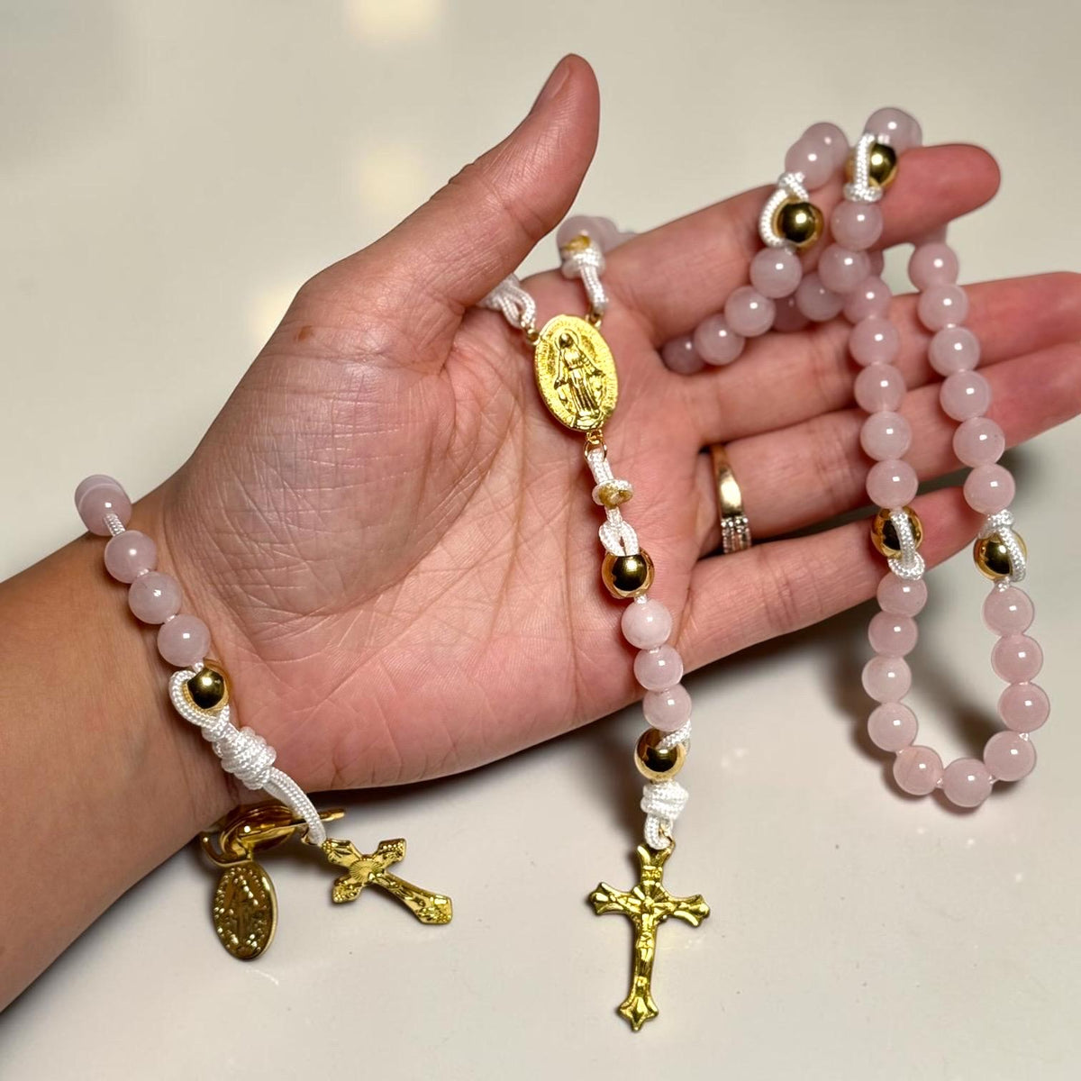 Rose Quartz Rosary Gift Set alternate view