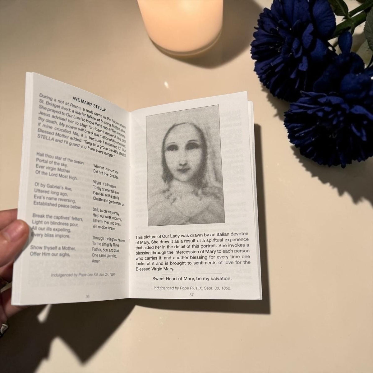 Blue Pieta Prayer Book interior devotional pages