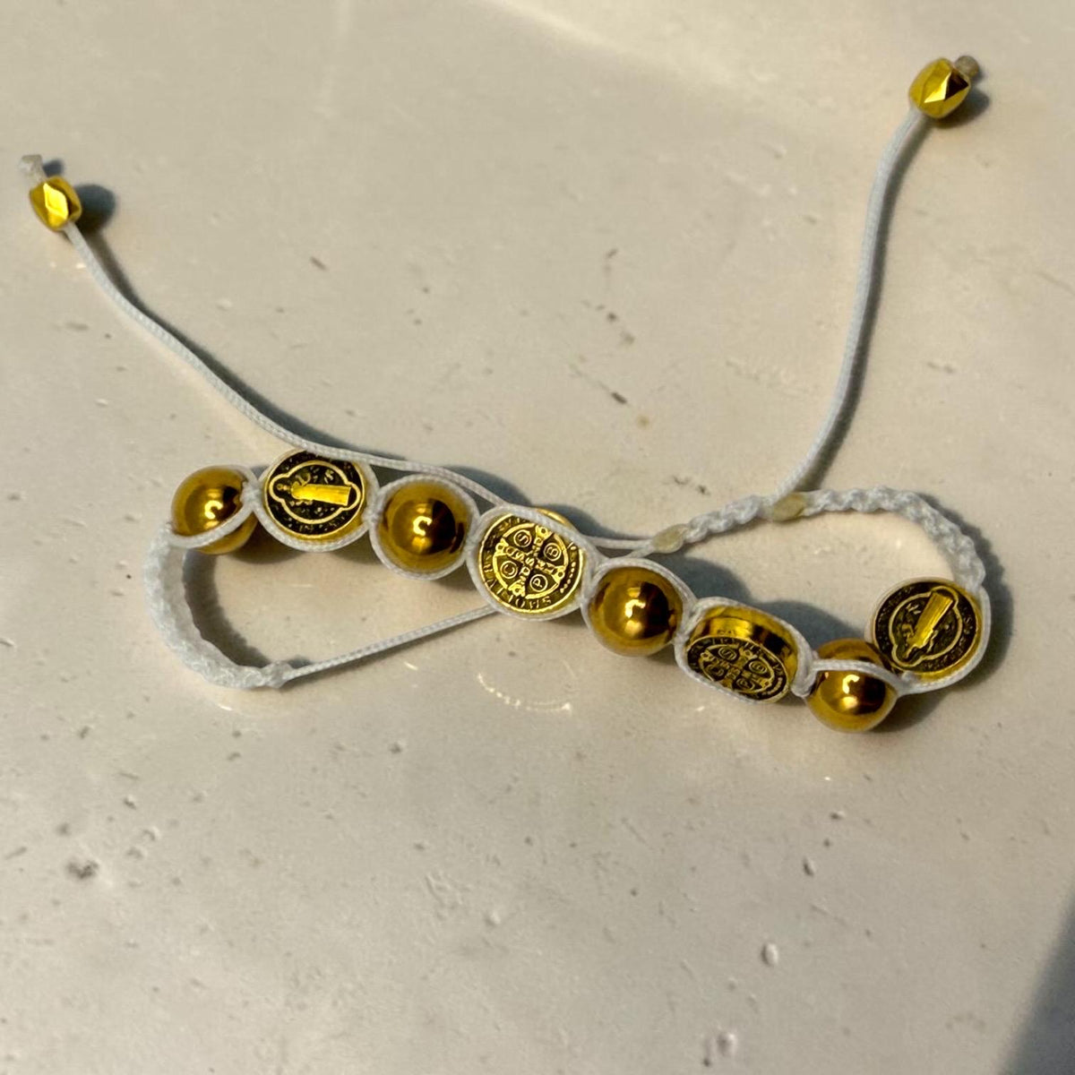 Gold St. Benedict Medal Catholic bracelet