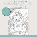 Jesus and the Children Catholic coloring page printable preview