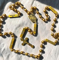 Gold Guided Joyful Mystery Rosary with engraved prayer beads