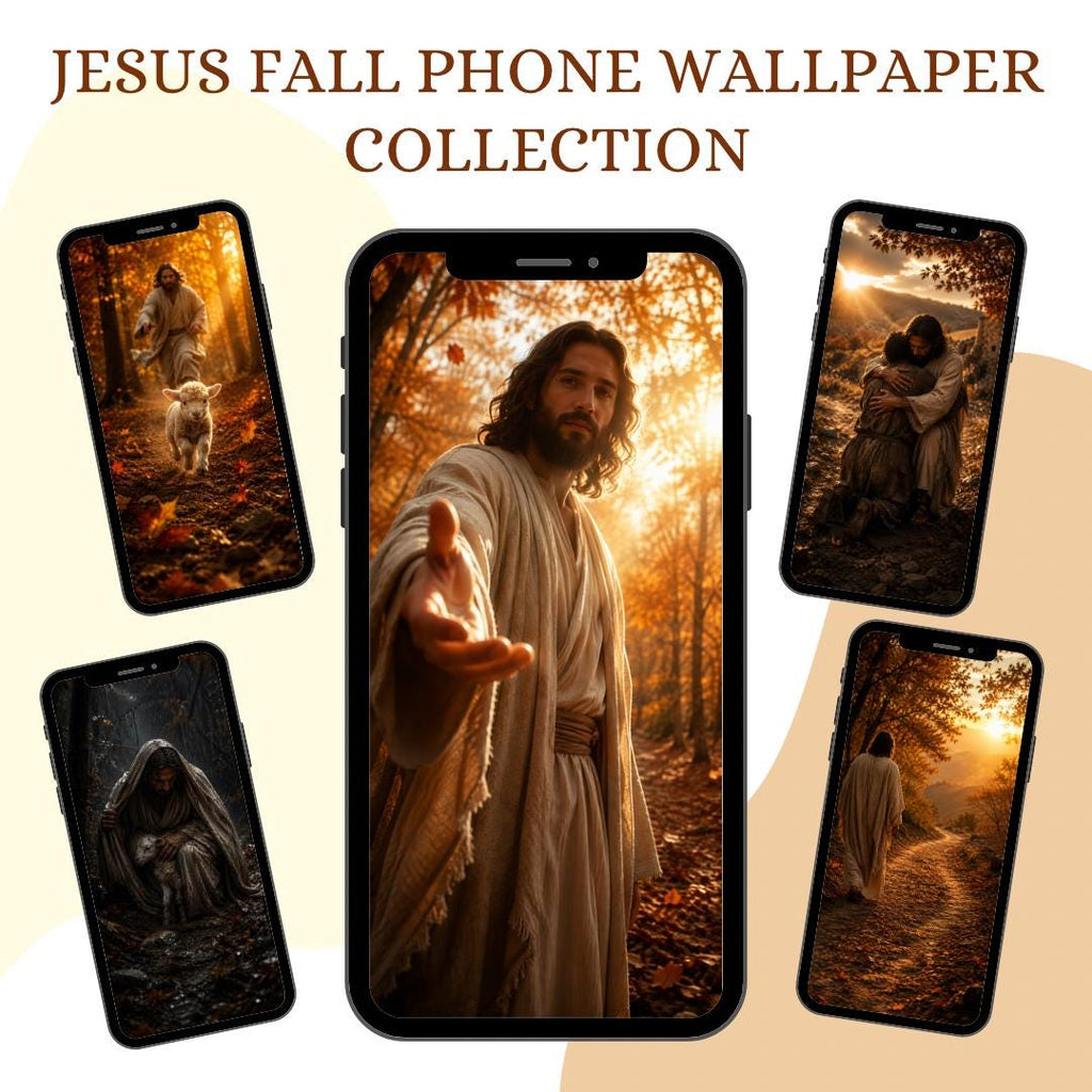 Good Shepherd fall phone wallpaper digital preview