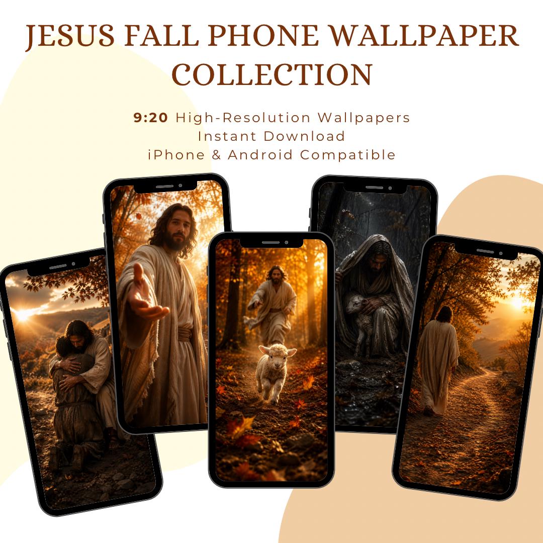 Jesus Fall phone wallpaper digital preview