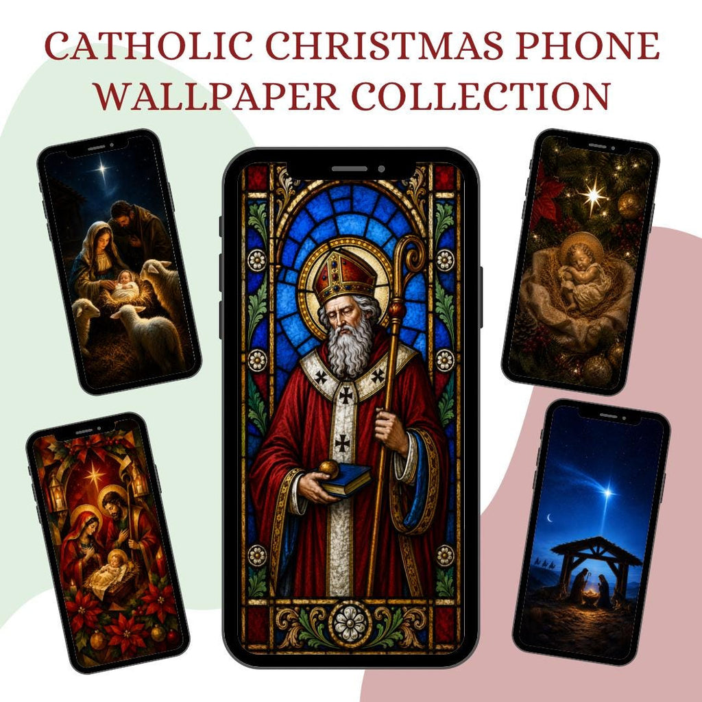 Catholic Christmas phone wallpaper digital preview