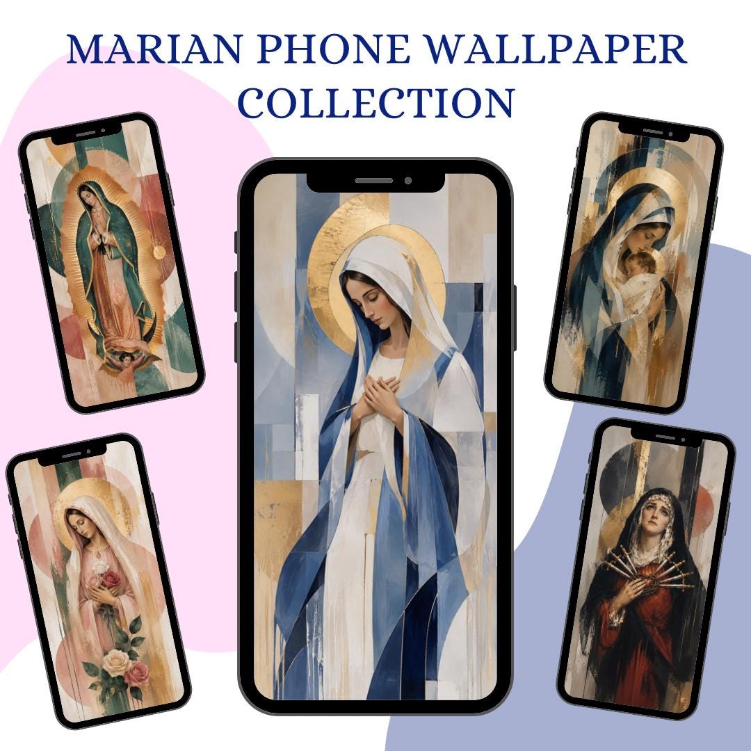 Marian Catholic phone wallpaper digital preview