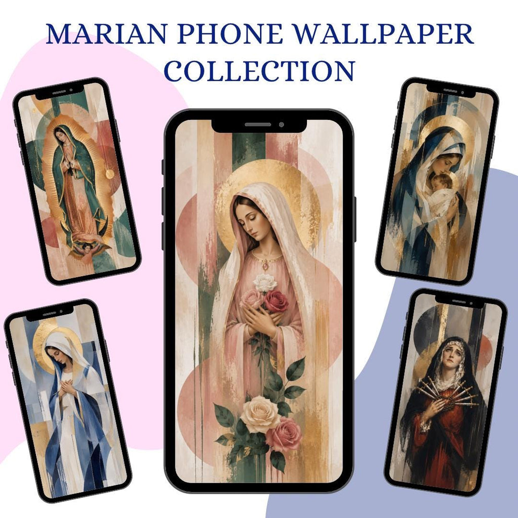Virgin Mary phone wallpaper digital preview