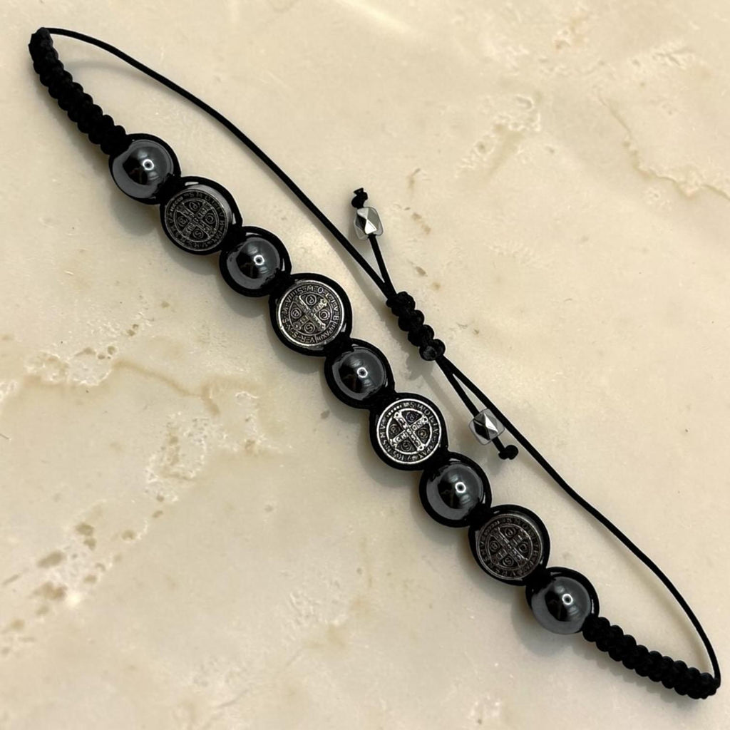 Black Hematite St. Benedict Bracelet alternate view